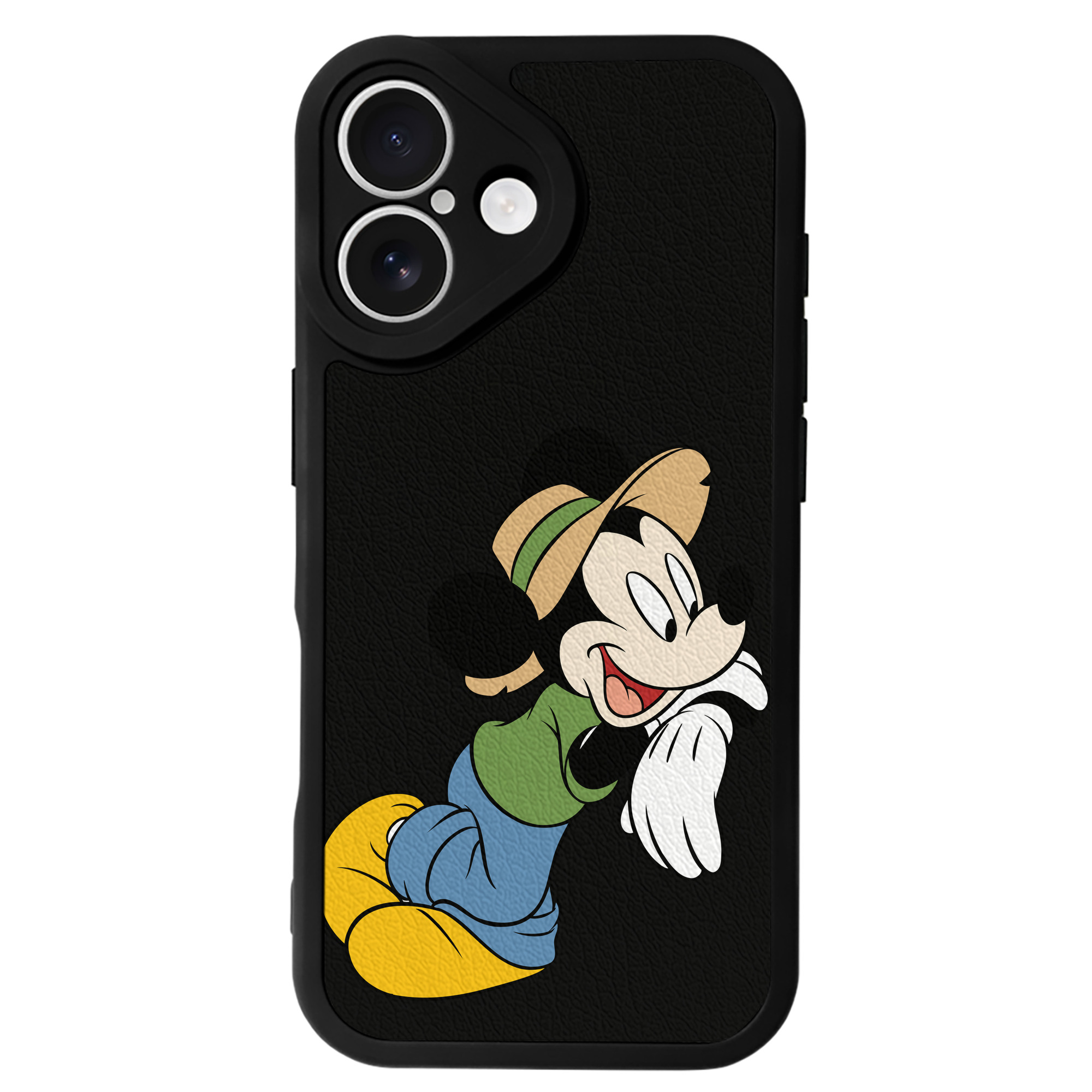 （画像用） ミッキーマウス Mickey Mouse 【iPhone 16シリーズ対応】シリコンスマホケース（レザー調） 材質：シリコン